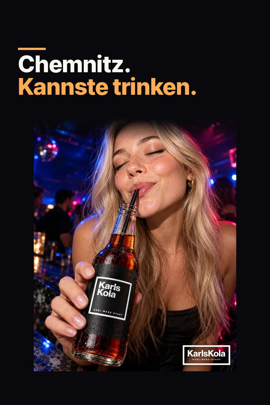 Anzeigenmotiv: Chemnitz. Kannste trinken.