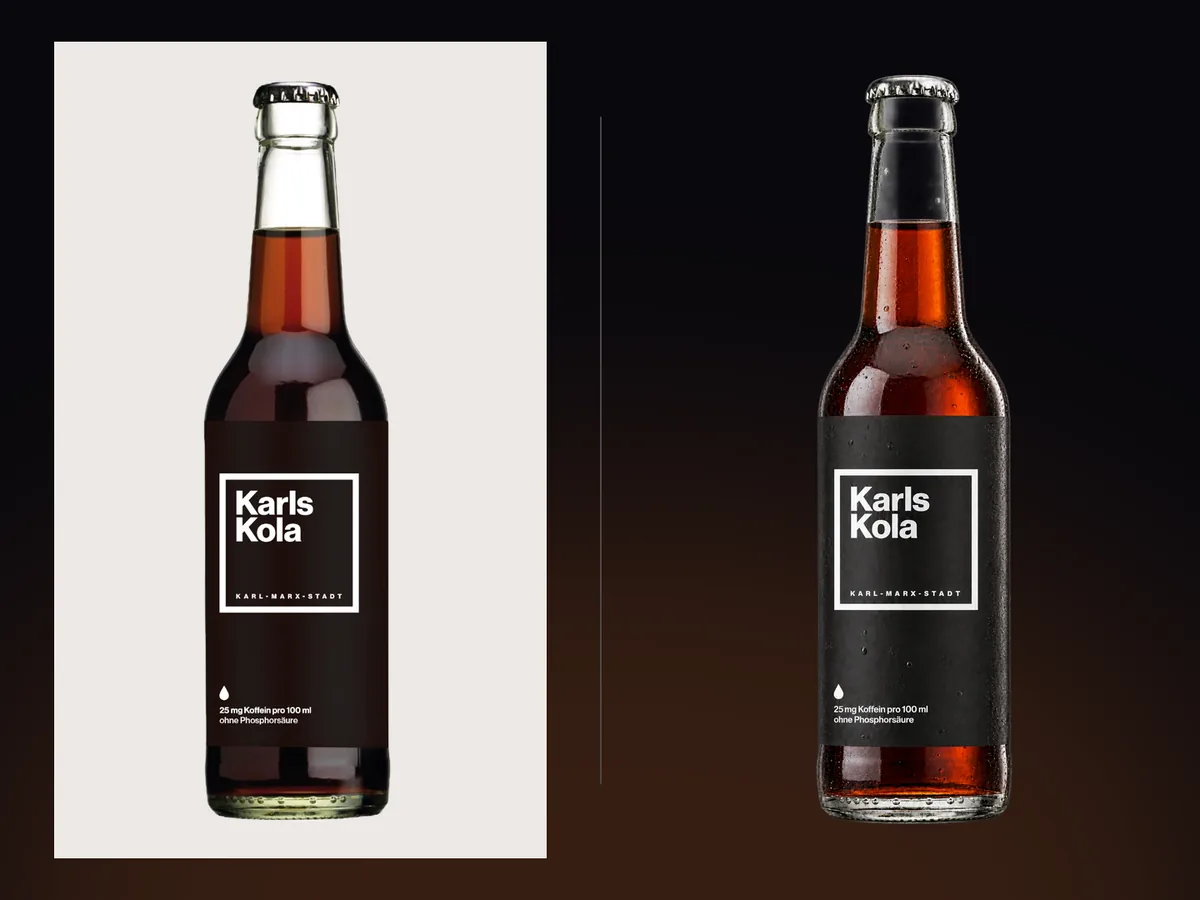 Vorher und nachher: Shop-Foto und freigestellte Flasche