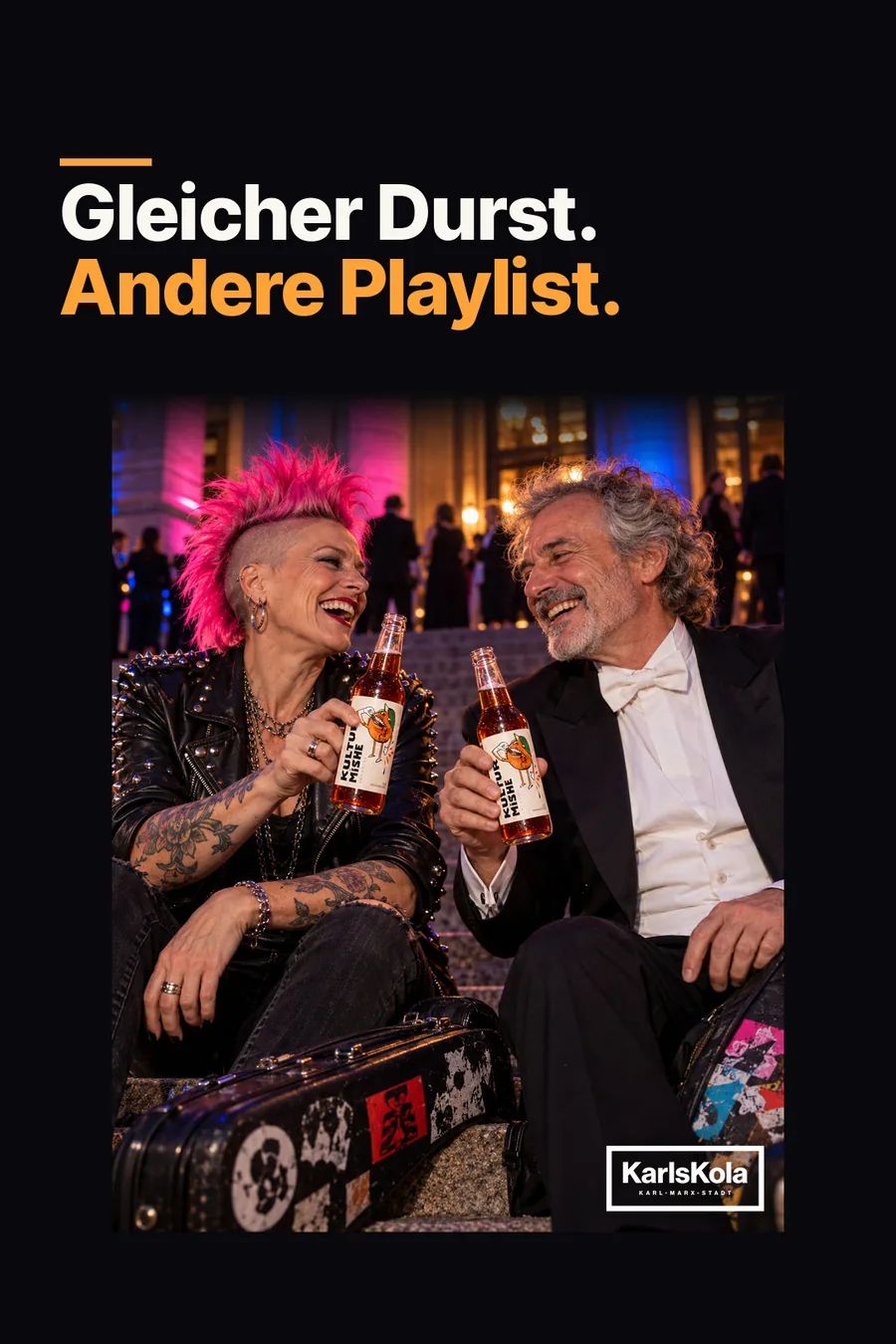 Anzeigenmotiv: Gleicher Durst. Andere Playlist.
