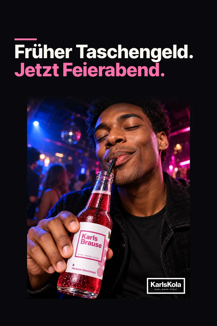 Anzeigenmotiv: Früher Taschengeld. Jetzt Feierabend.