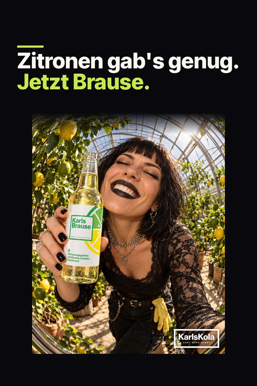 Anzeigenmotiv: Zitronen gab's genug. Jetzt Brause.