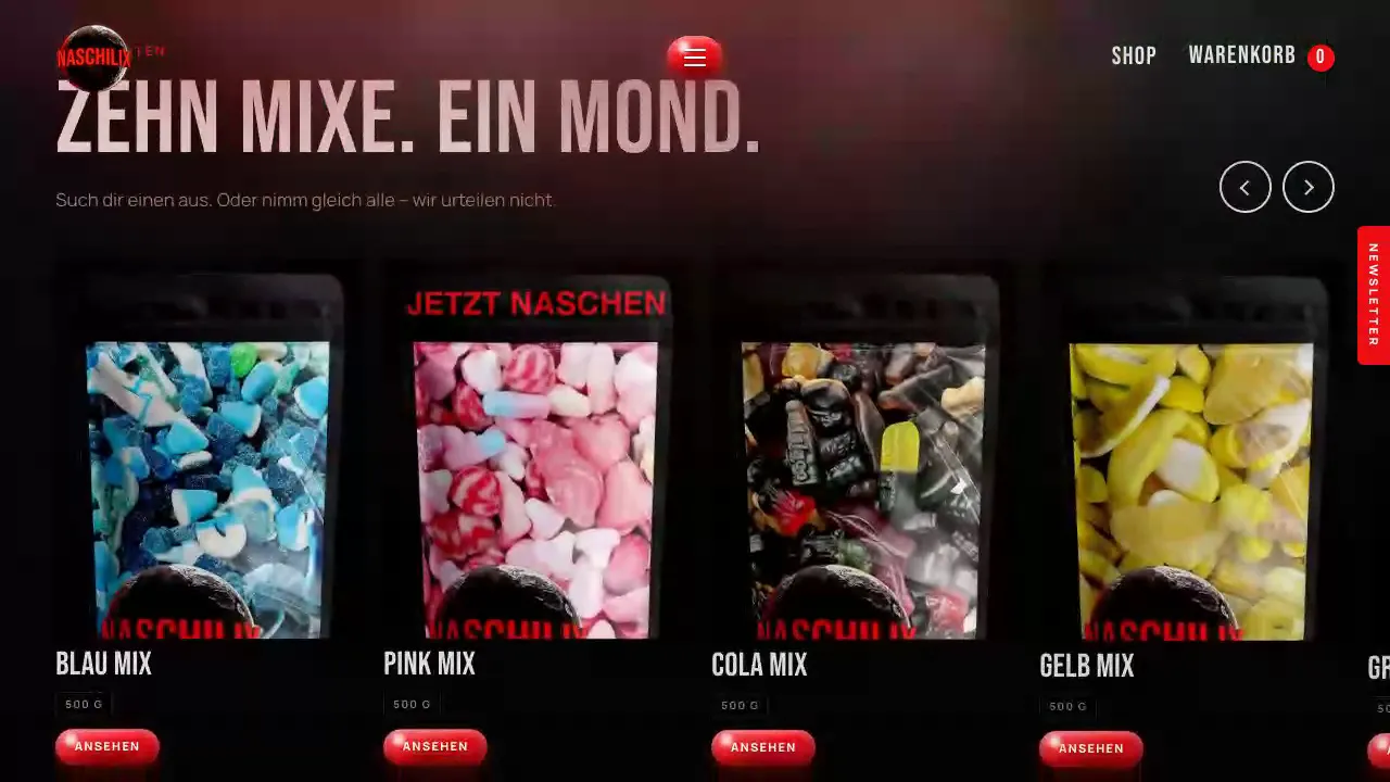 Zehn Mixe als Beutel zum Durchschieben